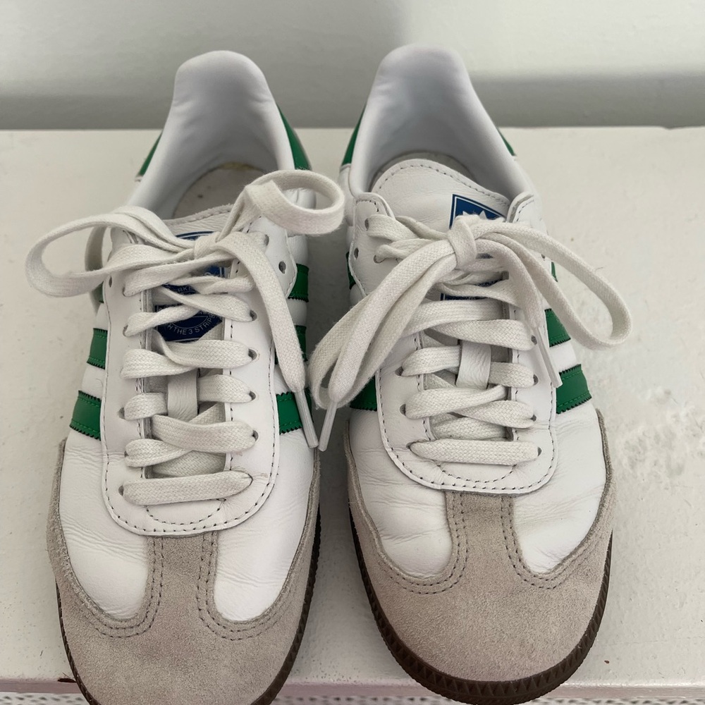 Adidas Samba White and Green Sneakers